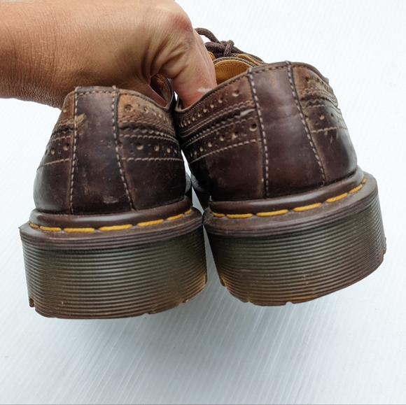 DOC MARTENS 3989 Vintage MIE brown wingtip brogue chunky loafers - Picture 5 of 15